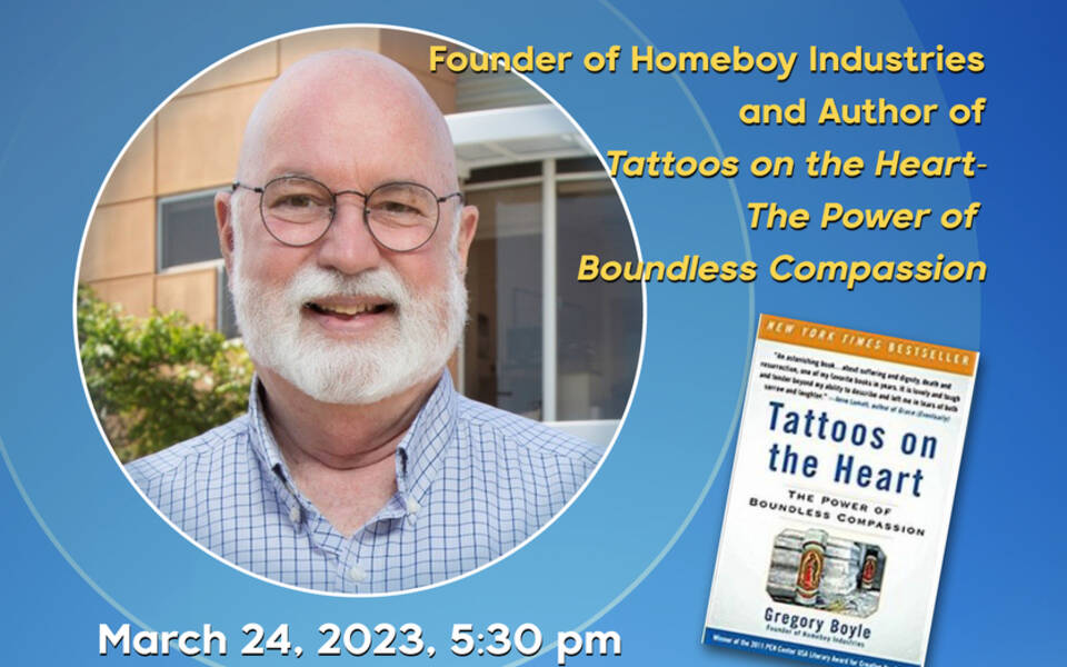 Astanza Celebrates 10 Years of Tattoos on the Heart by Father Greg Boyle  of Homeboy Industries