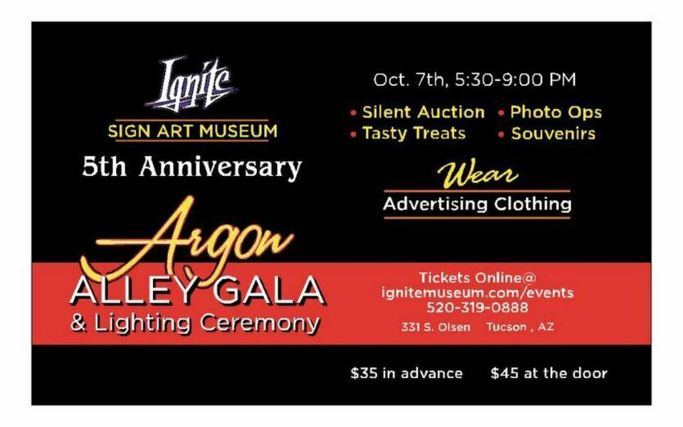 Ignite Sign Art Museum 5th Anniversary: Argon Alley Gala & Lighting Ceremony