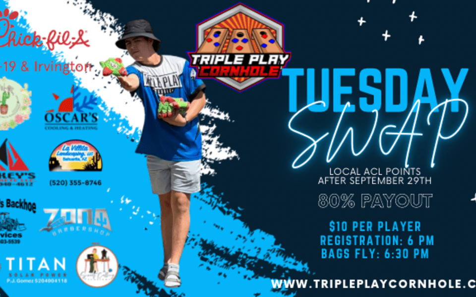 Triple Play Cornhole - Tuesday Night SWAP (no partner needed)