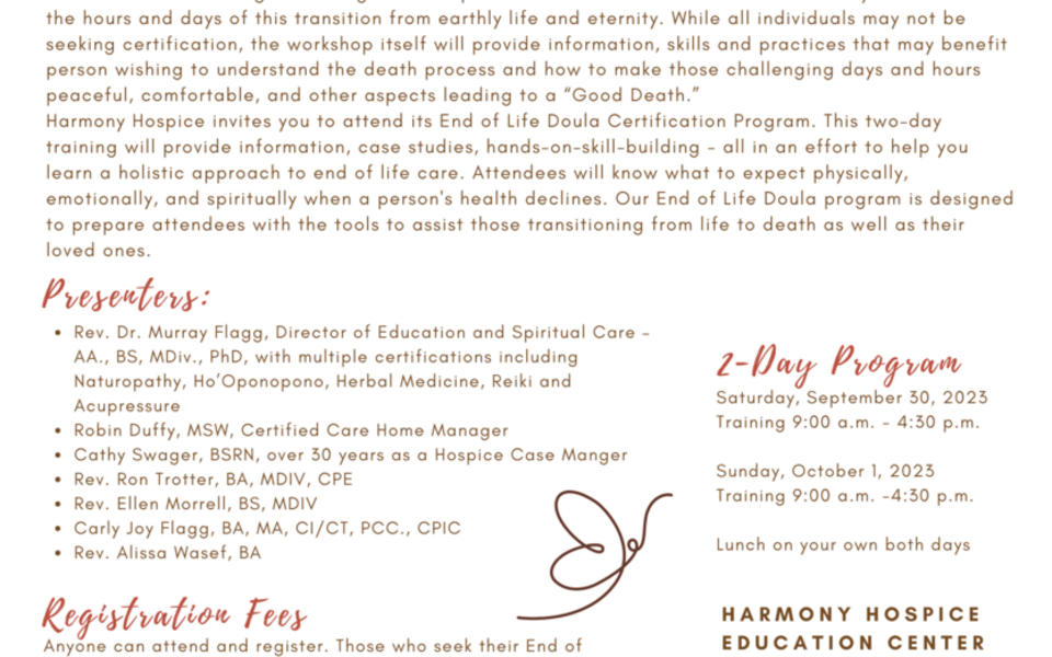End of Life Doula Certification Program