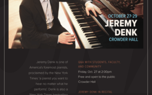 Sandra F. Lai Guest Artist Residency in Piano – Master Class with Jeremy Denk