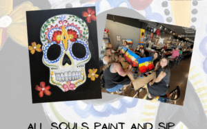 All Souls Skull Paint and Sip Lesson at Bawker Bawker Cider
